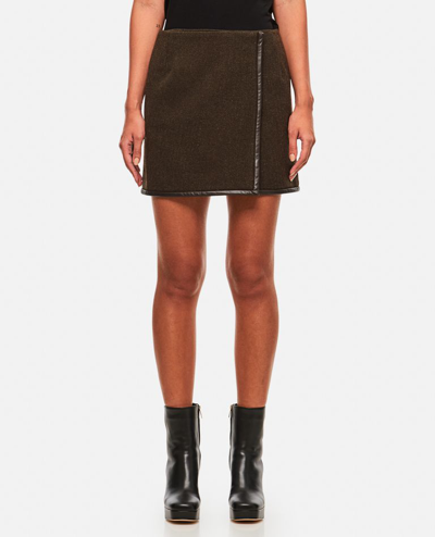 Shop Golden Goose Wool Miniskirt In Brown