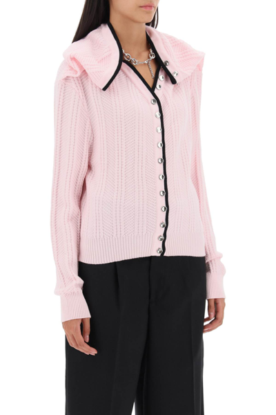 Shop Y/project Y Project Merino Wool Cardigan With Necklace Women In Pink