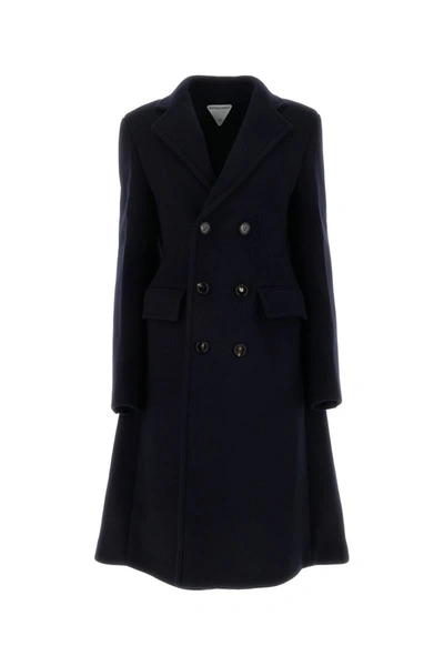 Shop Bottega Veneta Coats In Navy