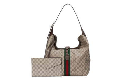 Pre-owned Gucci Jackie 1961 Medium Shoulder Bag Beige/ebony