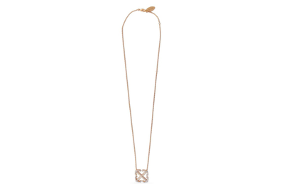 Pre-owned Off-white Arrows Crystal-embellished Necklace Gold-tone