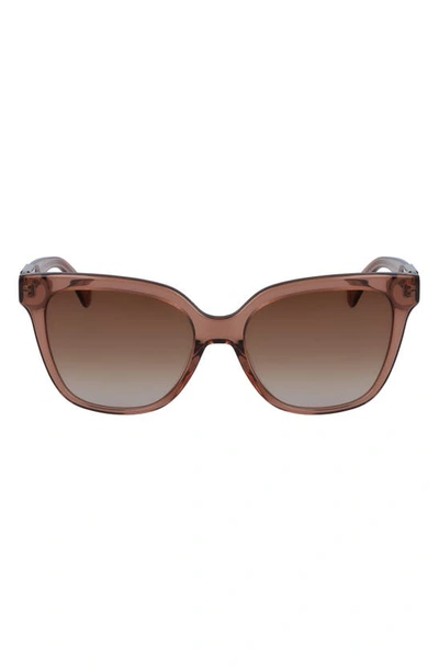 Shop Longchamp Heritage 53mm Rectangle Sunglasses In Nude