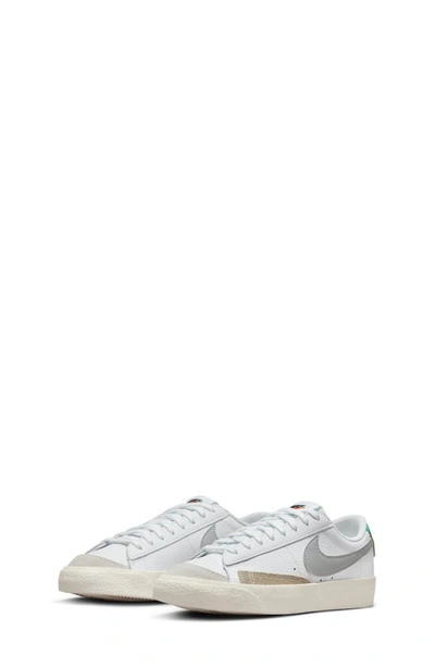 Shop Nike Kids' Blazer Low '77 Low Top Sneaker In White/ Light Menta/ Sail/ Grey