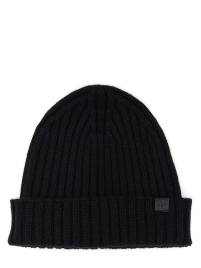 Shop Tom Ford Beanie Hat In Black