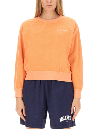Shop Sporty And Rich Sweatshirt With Logo In Orange