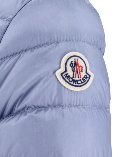 Shop Moncler Zipped Puffer Jacket In Blue
