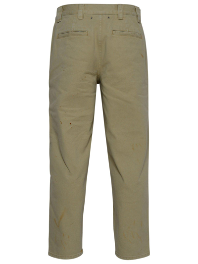 Shop Golden Goose Panlled Trousers In Yellow Cream
