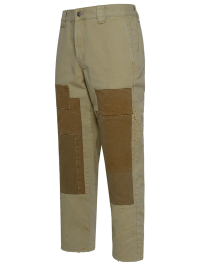Shop Golden Goose Panlled Trousers In Yellow Cream