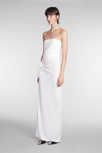 Shop Magda Butrym Dress In White Viscose