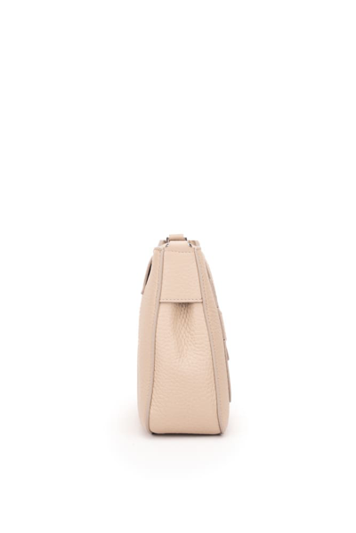 Shop Orciani Dama Soft Midi Bag In Leather In Conchiglia