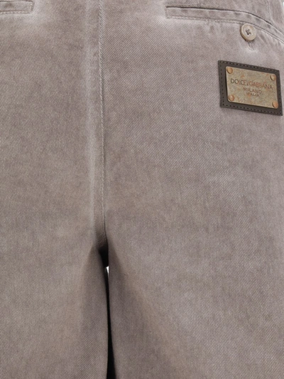 Shop Dolce & Gabbana Bermuda Shorts In Marrone/grigio
