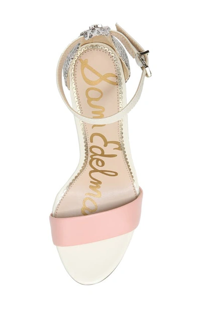 Shop Sam Edelman Yaro Ankle Strap Sandal In Rose/ Roccia/ Ivory Leather