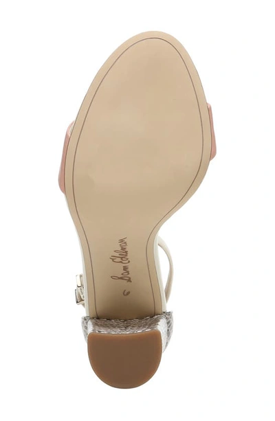 Shop Sam Edelman Yaro Ankle Strap Sandal In Rose/ Roccia/ Ivory Leather