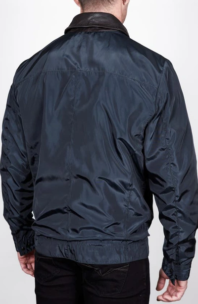 Missani Le Collezioni Reversible Leather Jacket In Brown/ Navy