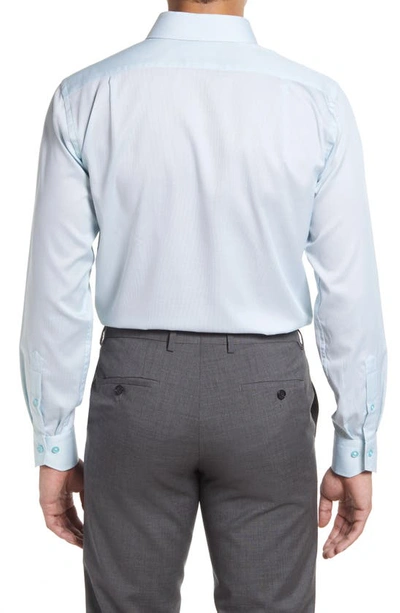 Lorenzo Uomo Trim Fit Textured Microgrid Dress Shirt In Mint