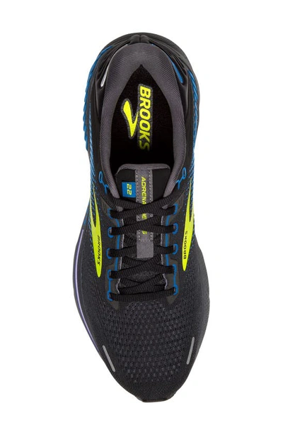 Shop Brooks Adrenaline Gts 22 Running Sneaker In Black/ Blue/ Nightlife