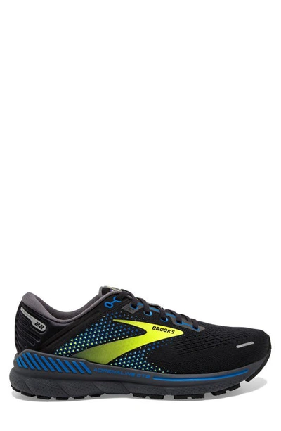 Shop Brooks Adrenaline Gts 22 Running Sneaker In Black/ Blue/ Nightlife