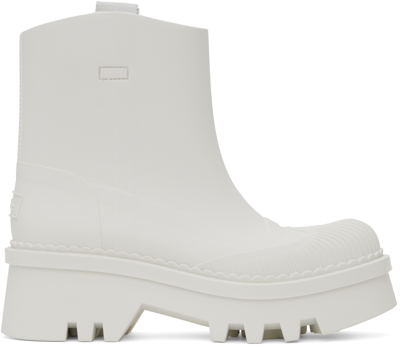 Shop Chloé White Raina Rain Boots In 101 White