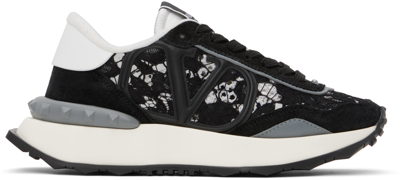 Shop Valentino White & Black Lacerunner Sneakers In A23 Nero/pastel