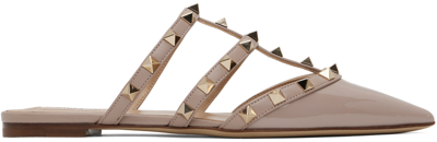 Shop Valentino Pink Rockstud Mules In P45 Poudre