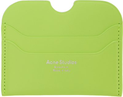 Shop Acne Studios Green Stamp Card Holder In Abe Lime Green