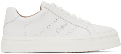 Chloé Lauren Leather Sneakers In White