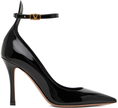 Valentino Hi Dolly 105 Patent Leather Pumps In 0no Nero