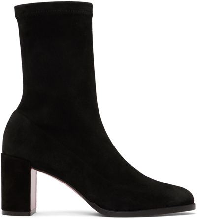 Shop Christian Louboutin Black Stretchadoxa Boots In Bk01 Black