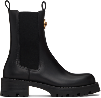 Shop Versace Black Medusa Chelsea Boots In 1b00v-black-