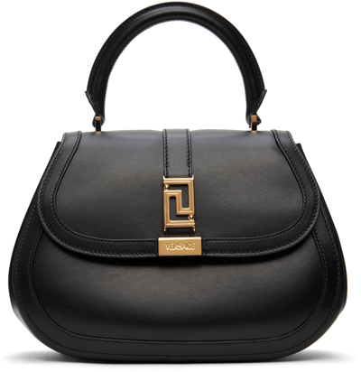 Shop Versace Black Greca Goddess Bag In 1b00v-black-