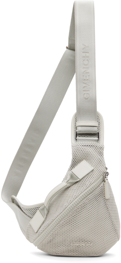 Shop Givenchy Gray Small G-zip Triangle Bag In 050-light Grey