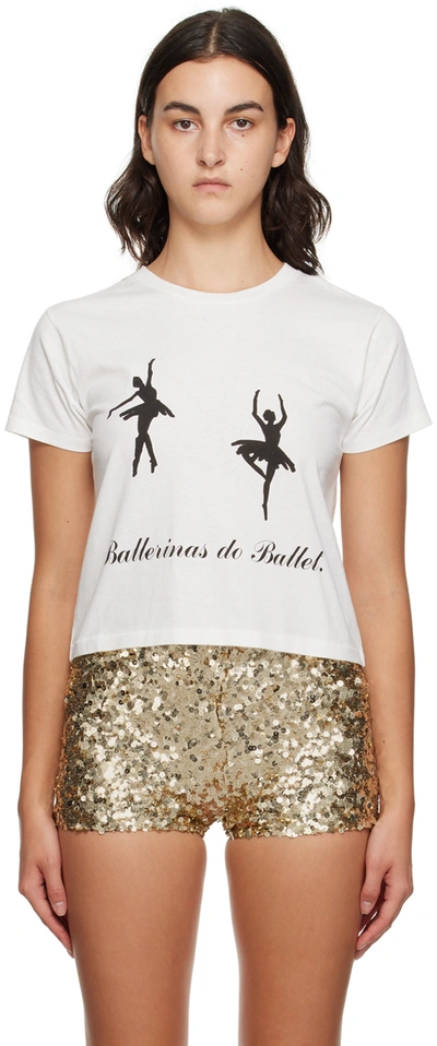 Shop Bode White 'ballerinas' T-shirt In Cream