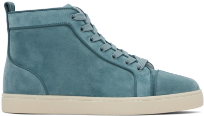 Blue louboutin shop trainers
