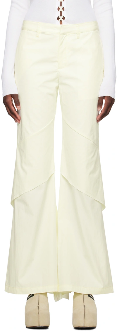 Shop Dion Lee Off-white Drape Trousers In Ivory