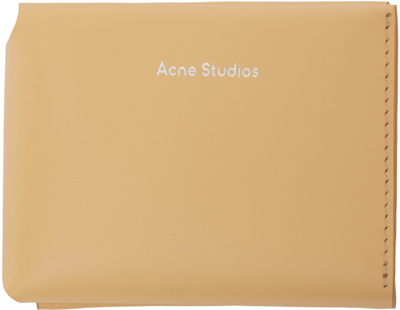 Shop Acne Studios Beige Folded Wallet In Db4 Dune Beige