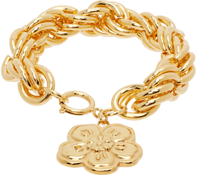 Shop Kenzo Gold  Paris Rope Chain Bracelet In Or - Gold
