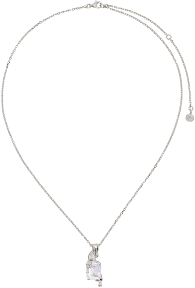 Shop Alan Crocetti Ssense Exclusive Silver Clear Melt Necklace In Rhodium Vermeil