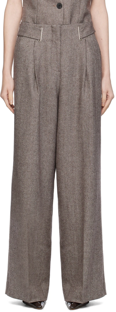 Shop Remain Birger Christensen Brown Ring Trousers In 19-0915 Coffee Bean