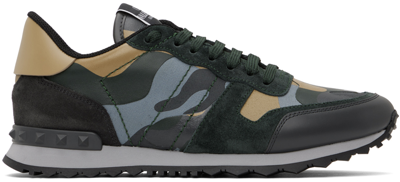 Shop Valentino Green Rockrunner Sneakers In Mwy Grey-m.view-d.be