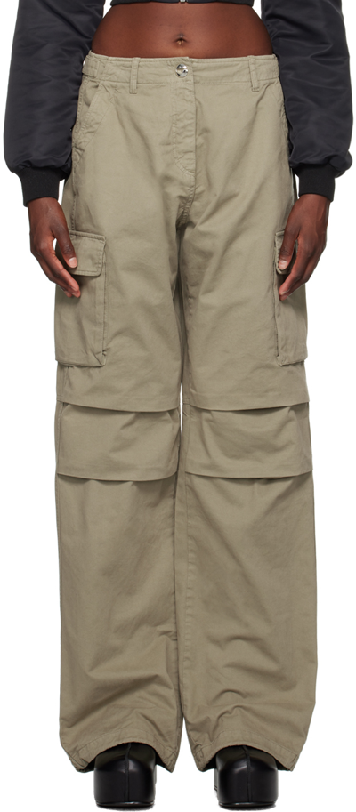 Shop Coperni Khaki Wide Leg Cargo Pants