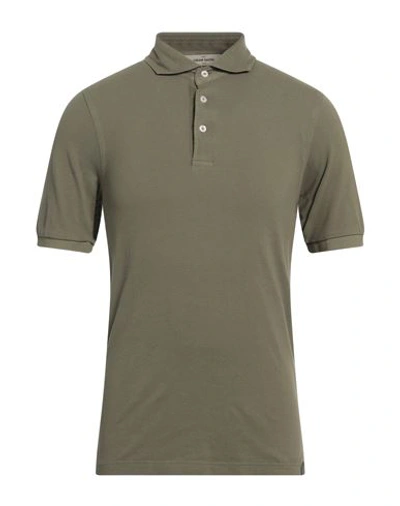 Shop Gran Sasso Man Polo Shirt Military Green Size 36 Cotton