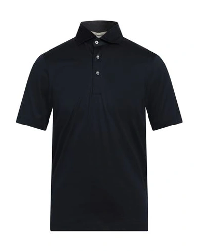 Shop Gran Sasso Man Polo Shirt Midnight Blue Size 34 Cotton