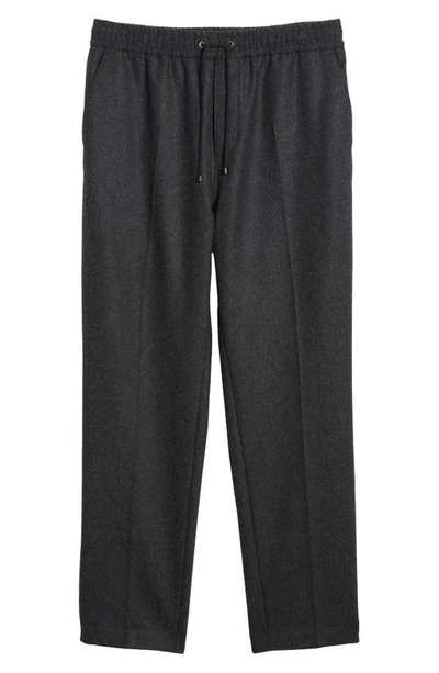 Shop Frame Travel Wool Blend Flannel Pants In Charcoal Grey