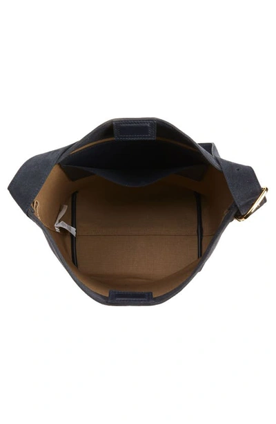 Madewell Essentials Suede Bucket Bag In Deep Indigo