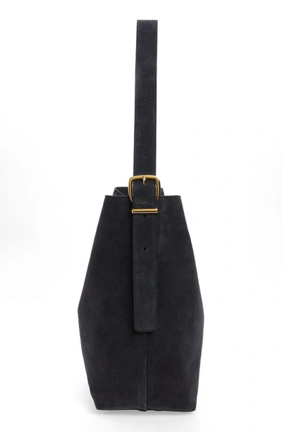 Madewell Essentials Suede Bucket Bag In Deep Indigo