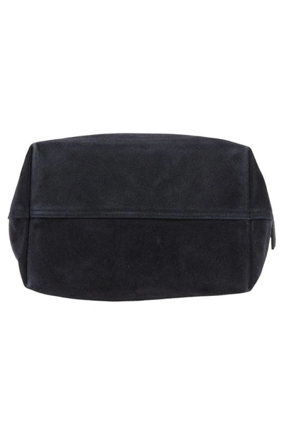 Madewell Essentials Suede Bucket Bag In Deep Indigo