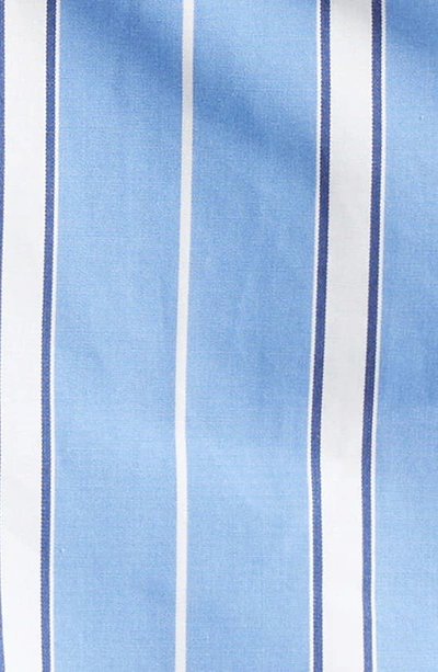 Shop Jacquemus La Chemise Bahia Stripe Crop Cotton Shirt In Blue Stripes
