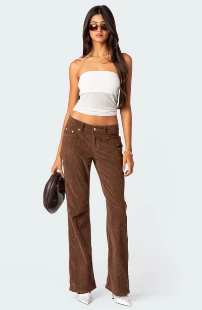 Edikted Women's Celestia Sheer Mesh Tube Top In White