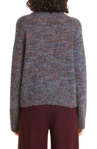 Vince Multicolor Marled Wool Crewneck Sweater In Rust/ Teal Stone Combo