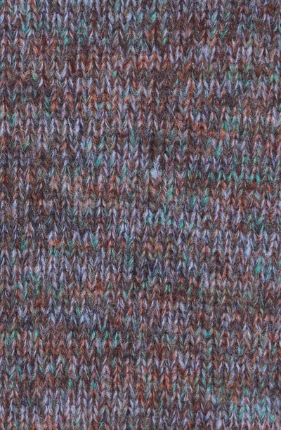Vince Multicolor Marled Wool Crewneck Sweater In Rust/ Teal Stone Combo